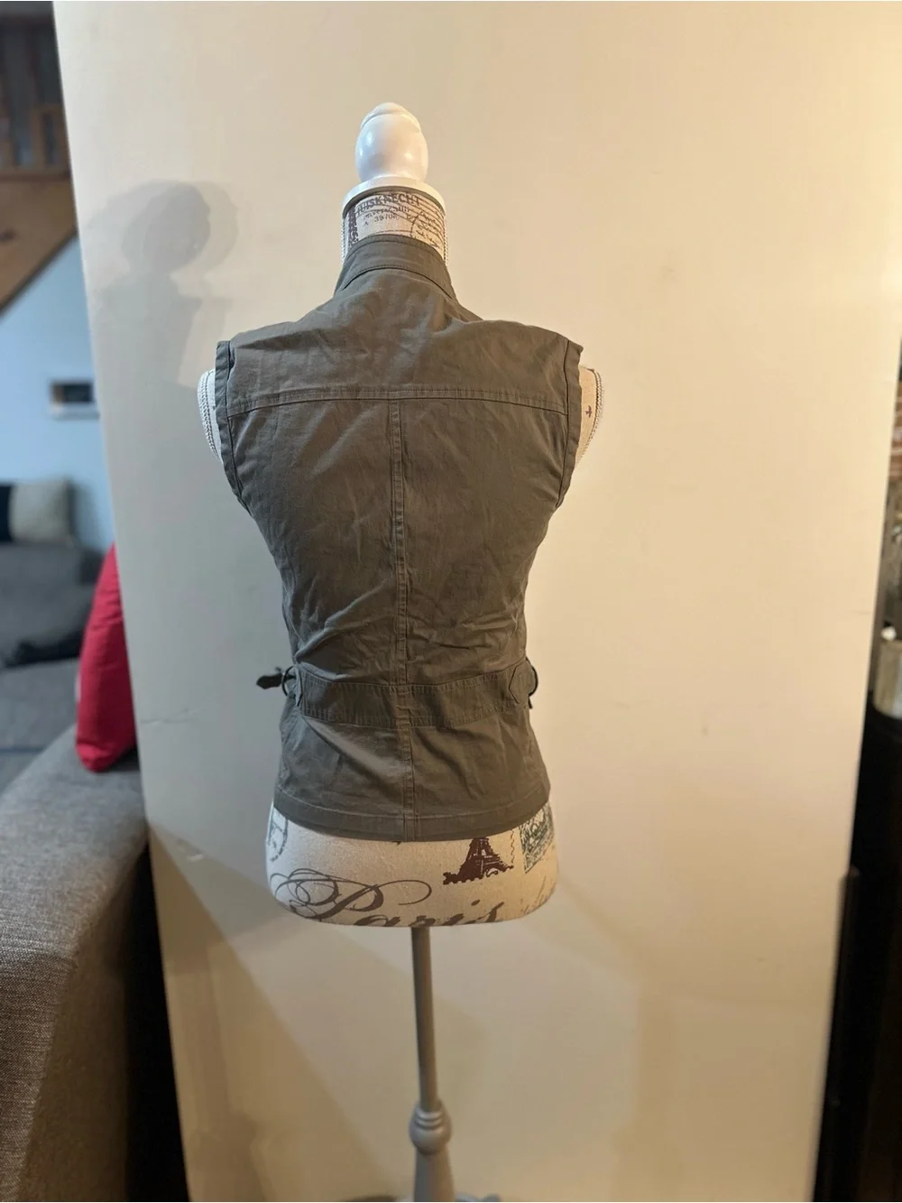 Michael Kors Olive Utility Sleeveless Button-Front Vest